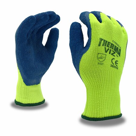 CORDOVA Therma-Viz, Latex, Crinkle, Thermal Gloves, M, 12PK 3889M